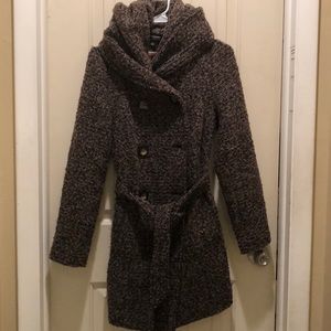 coffee shop wool belted coat